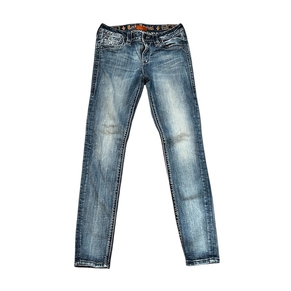 Rock Revival Muna Mid Rise Light Blue Skinny Jeans - Picture 4 of 12